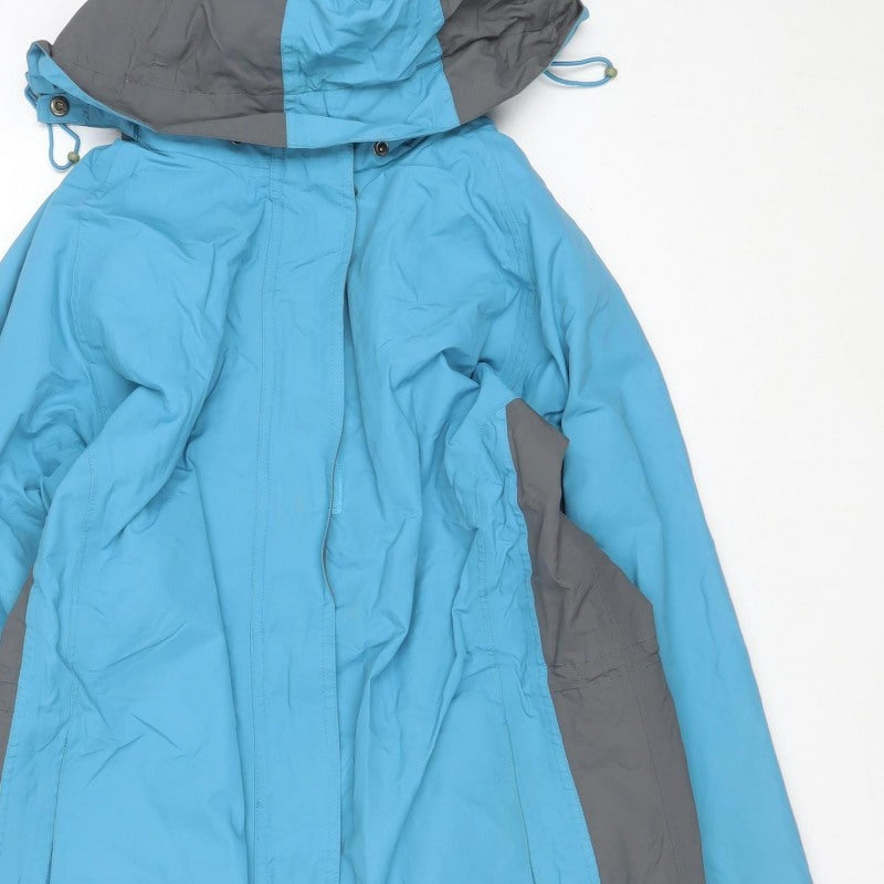 Mountainlife Women’s Blue Grey UK 12 Hooded Waterproof Ski Jacket