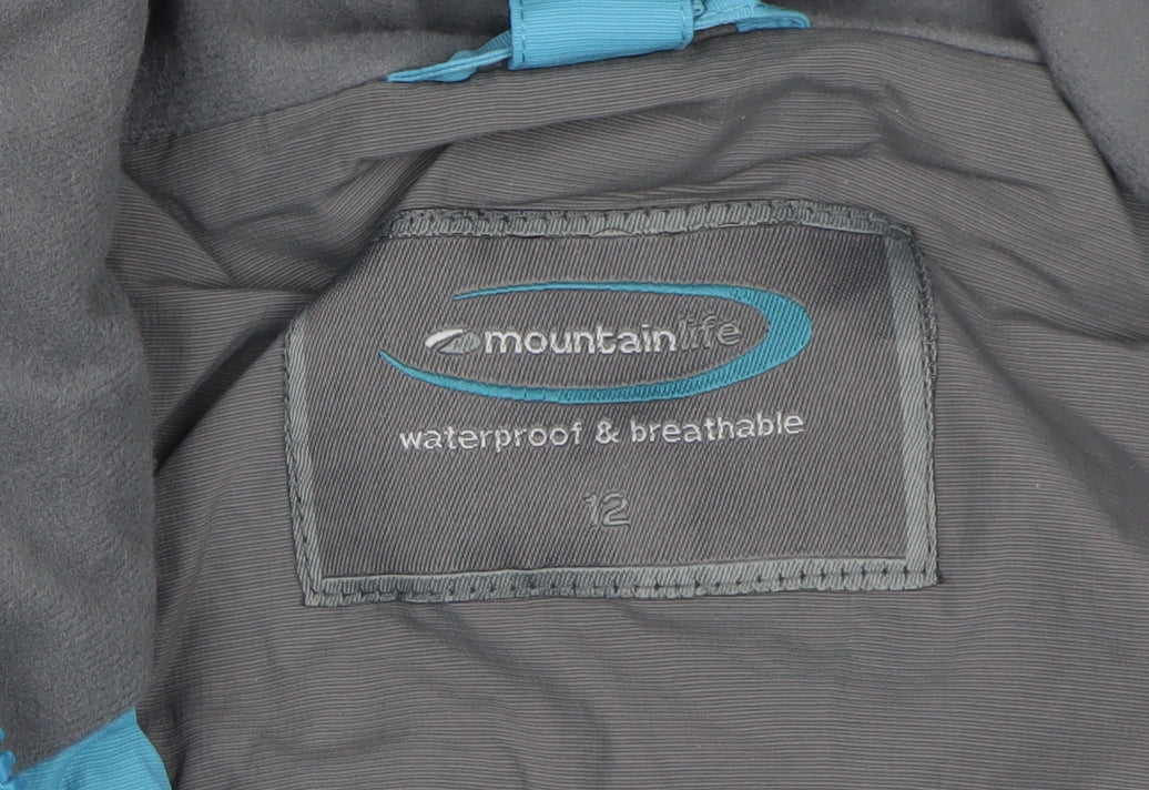 Mountainlife Women’s Blue Grey UK 12 Hooded Waterproof Ski Jacket
