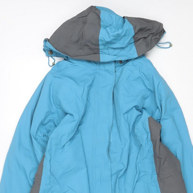 Mountainlife Women’s Blue Grey UK 12 Hooded Waterproof Ski Jacket