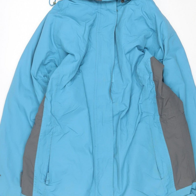 Mountainlife Women’s Blue Grey UK 12 Hooded Waterproof Ski Jacket