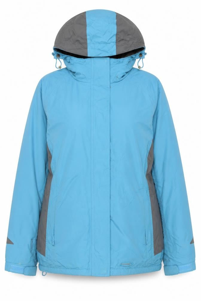 Mountainlife Women’s Blue Grey UK 12 Hooded Waterproof Ski Jacket