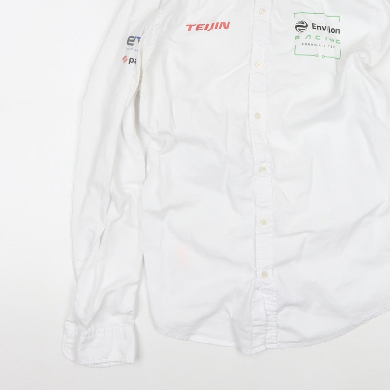 Superdry Men’s White XL Racing Logo Long Sleeve Button-Up Shirt