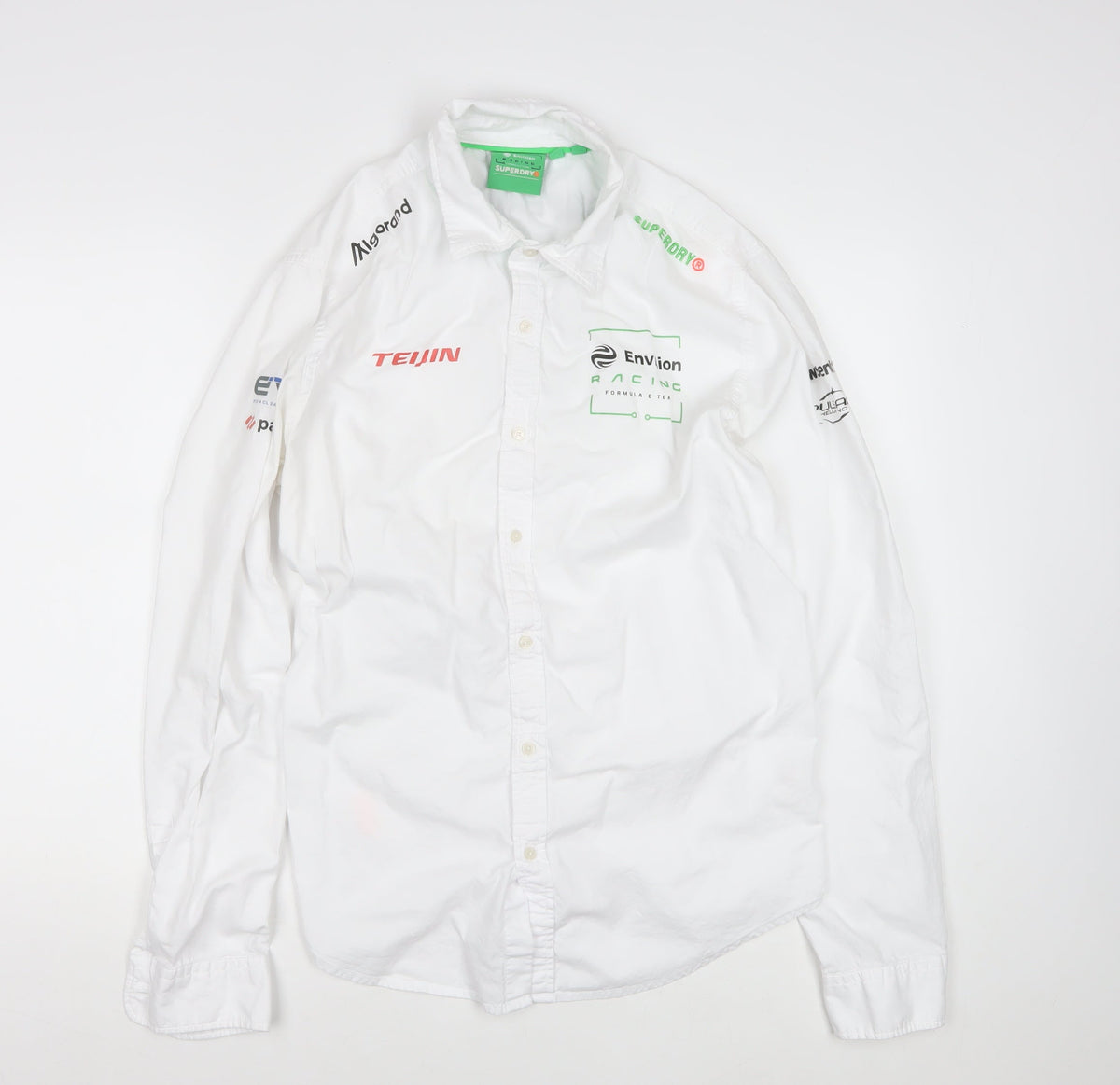 Superdry Men’s White XL Racing Logo Long Sleeve Button-Up Shirt
