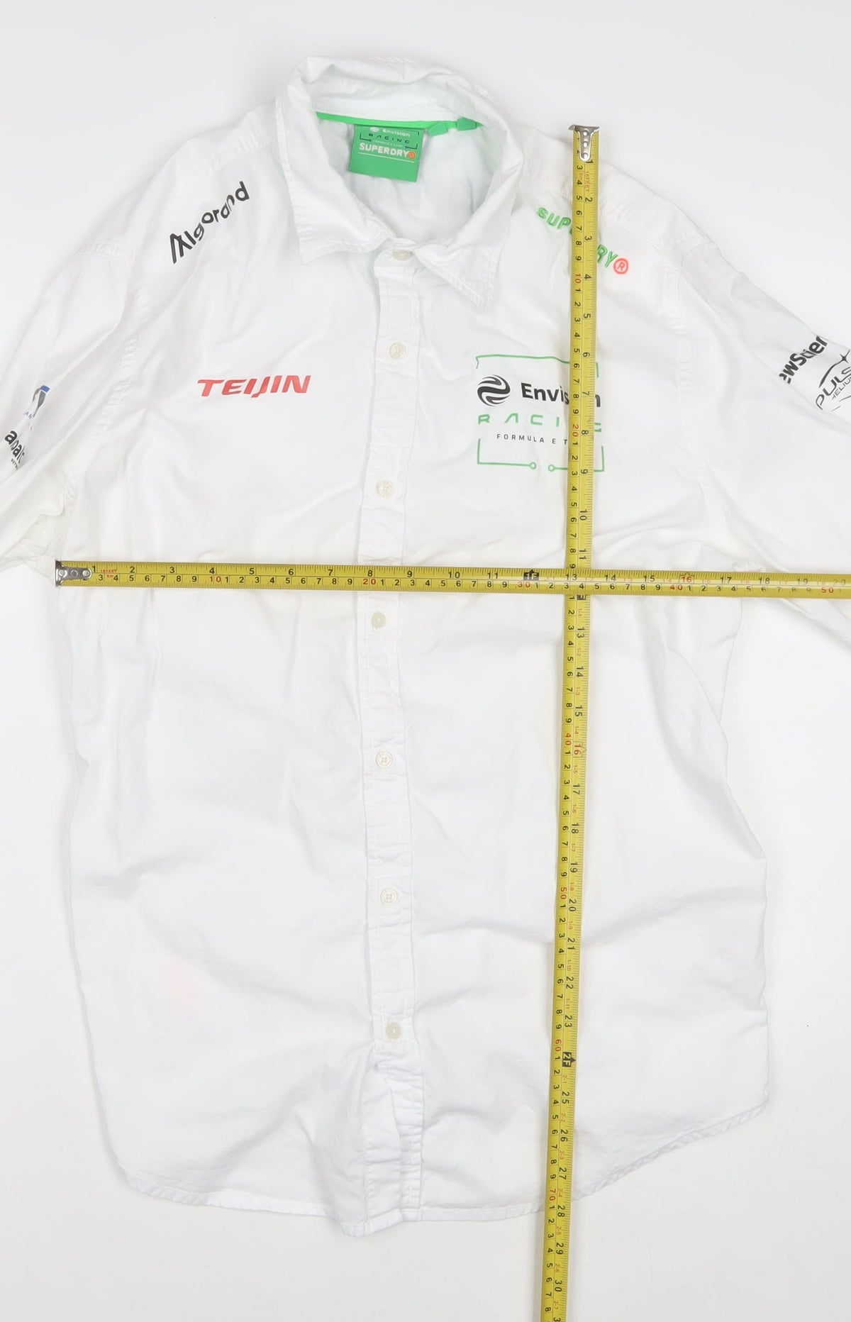Superdry Men’s White XL Racing Logo Long Sleeve Button-Up Shirt