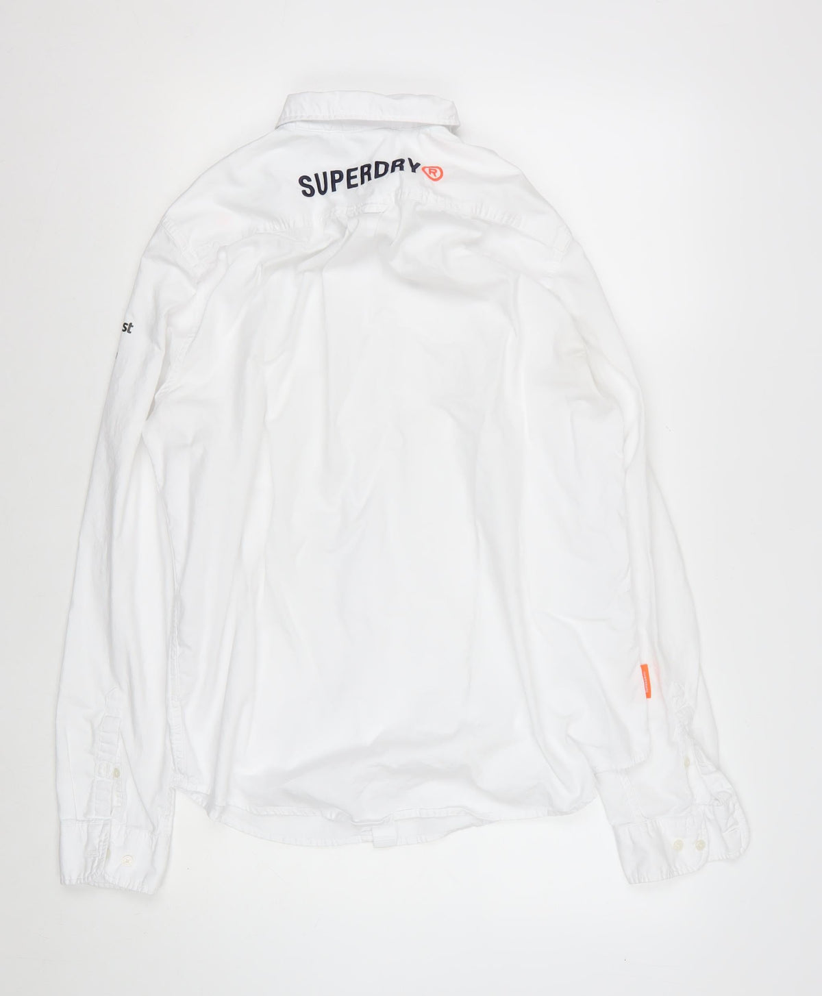 Superdry Men’s White XL Racing Logo Long Sleeve Button-Up Shirt