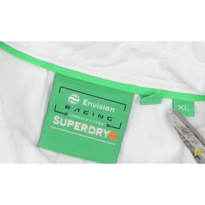Superdry Men’s White XL Racing Logo Long Sleeve Button-Up Shirt