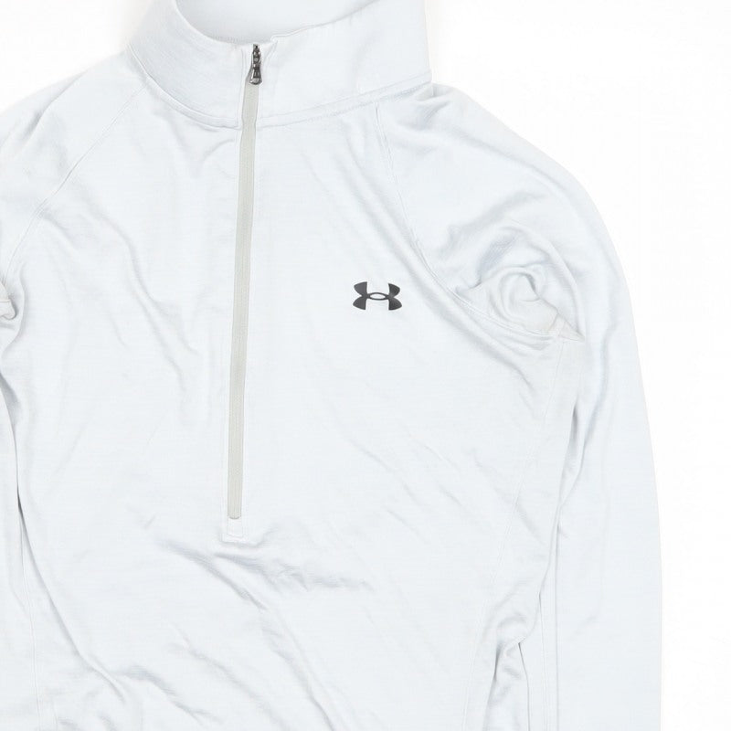 Under Armour Women White M Loose HeatGear 1/2 Zip Sweatshirt