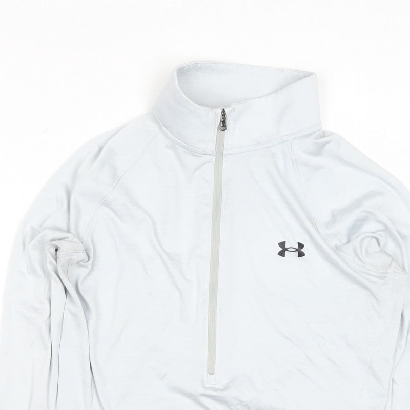 Under Armour Women White M Loose HeatGear 1/2 Zip Sweatshirt