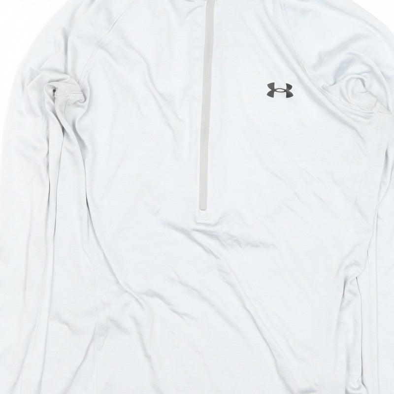 Under Armour Women White M Loose HeatGear 1/2 Zip Sweatshirt