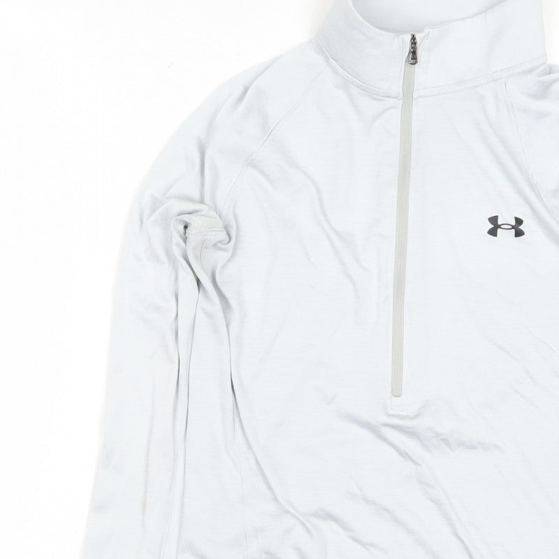 Under Armour Women White M Loose HeatGear 1/2 Zip Sweatshirt