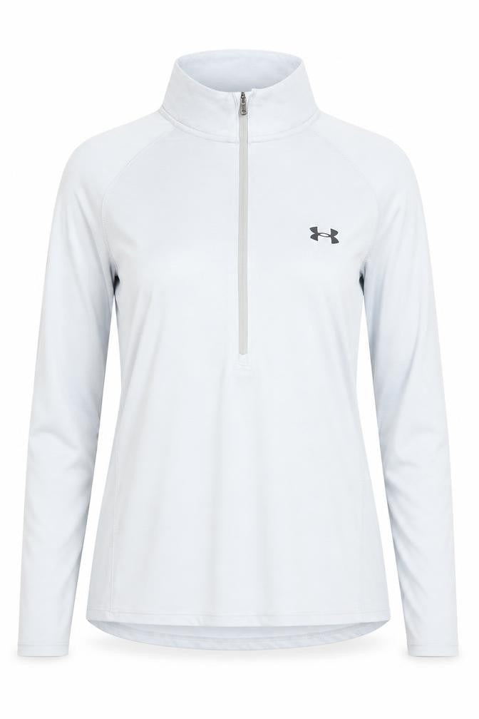 Under Armour Women White M Loose HeatGear 1/2 Zip Sweatshirt