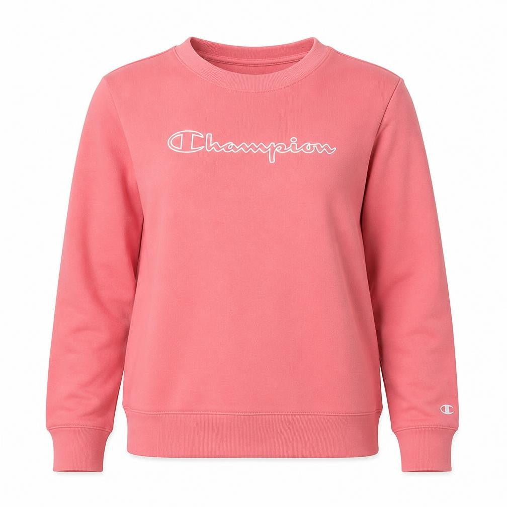 Champion Women Pink L Pullover Sweatshirt Logo Crew Neck