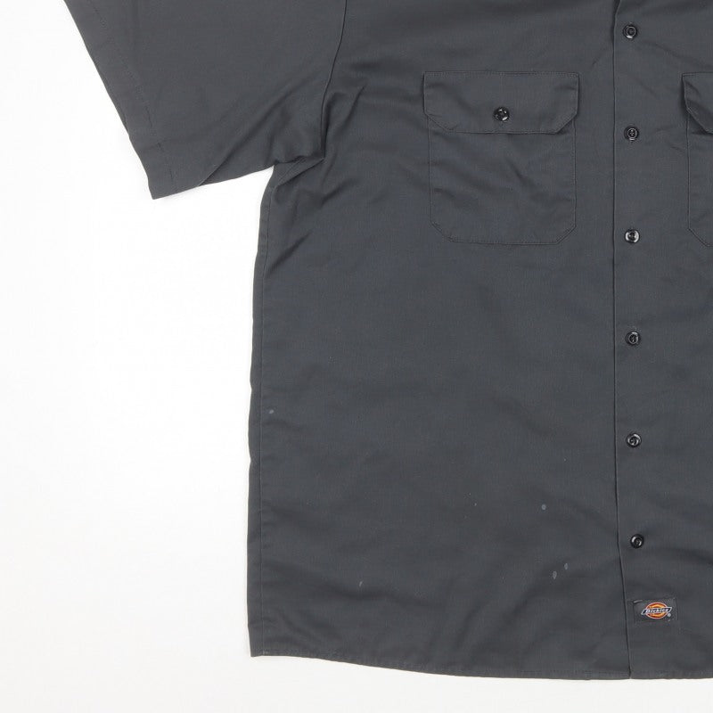 Dickies Men’s Black XL Short Sleeve Workwear Button-Up Shirt