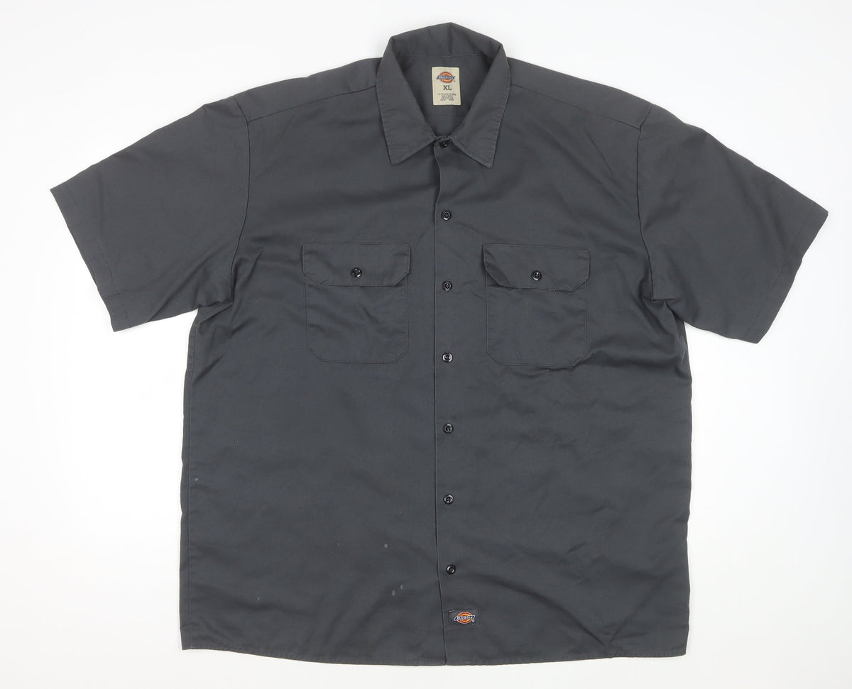 Dickies Men’s Black XL Short Sleeve Workwear Button-Up Shirt