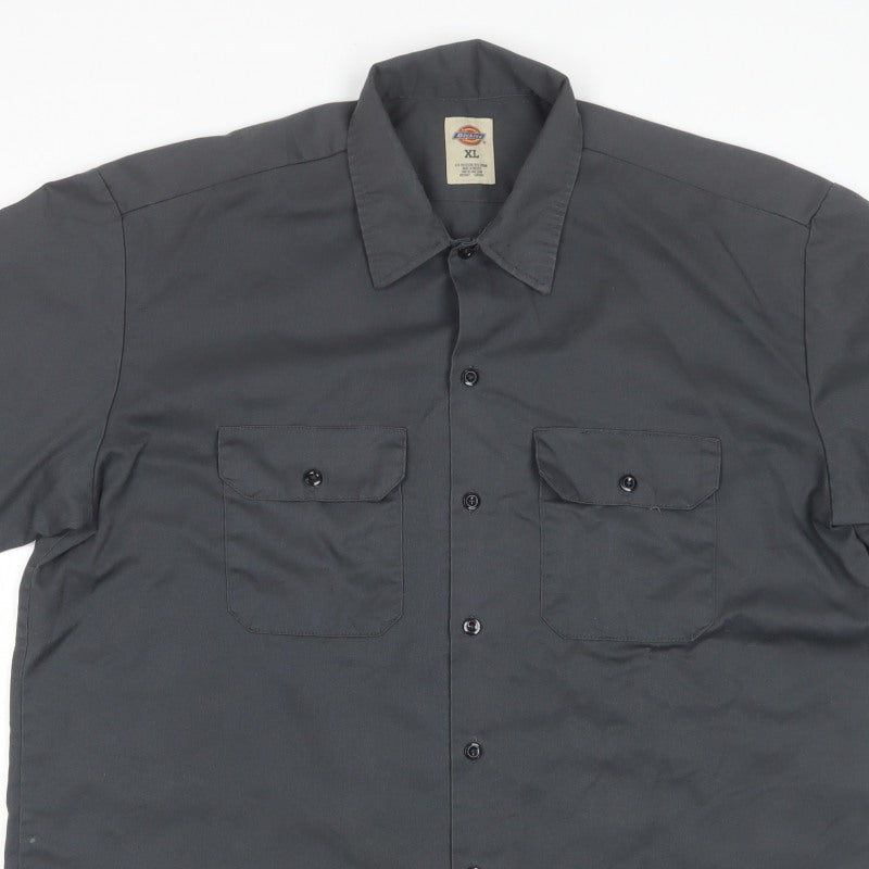 Dickies Men’s Black XL Short Sleeve Workwear Button-Up Shirt