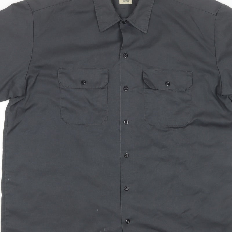 Dickies Men’s Black XL Short Sleeve Workwear Button-Up Shirt