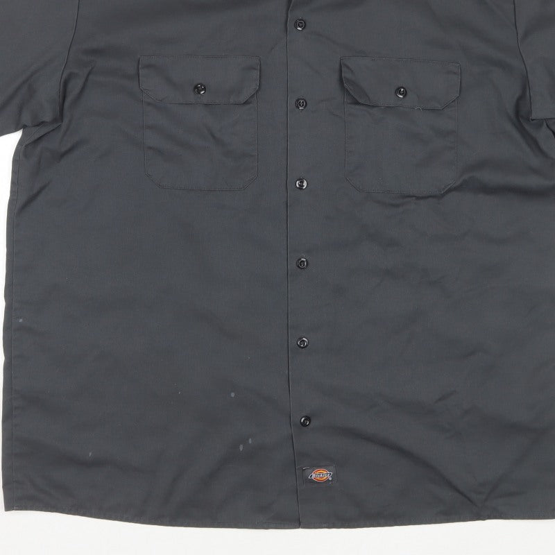 Dickies Men’s Black XL Short Sleeve Workwear Button-Up Shirt