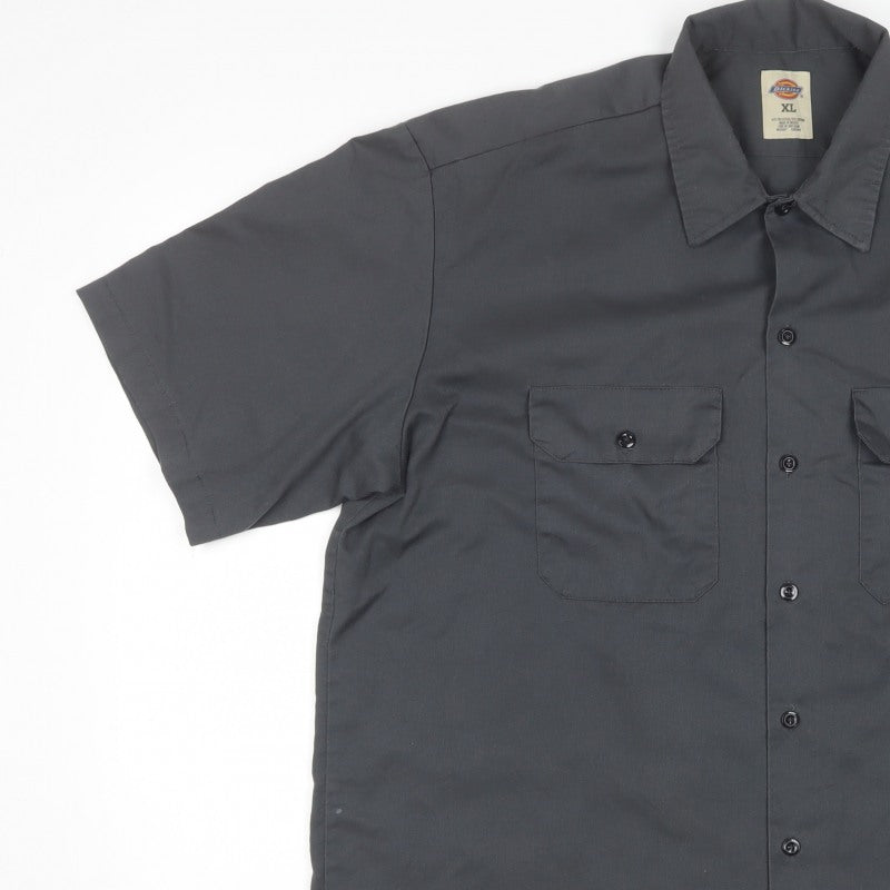 Dickies Men’s Black XL Short Sleeve Workwear Button-Up Shirt