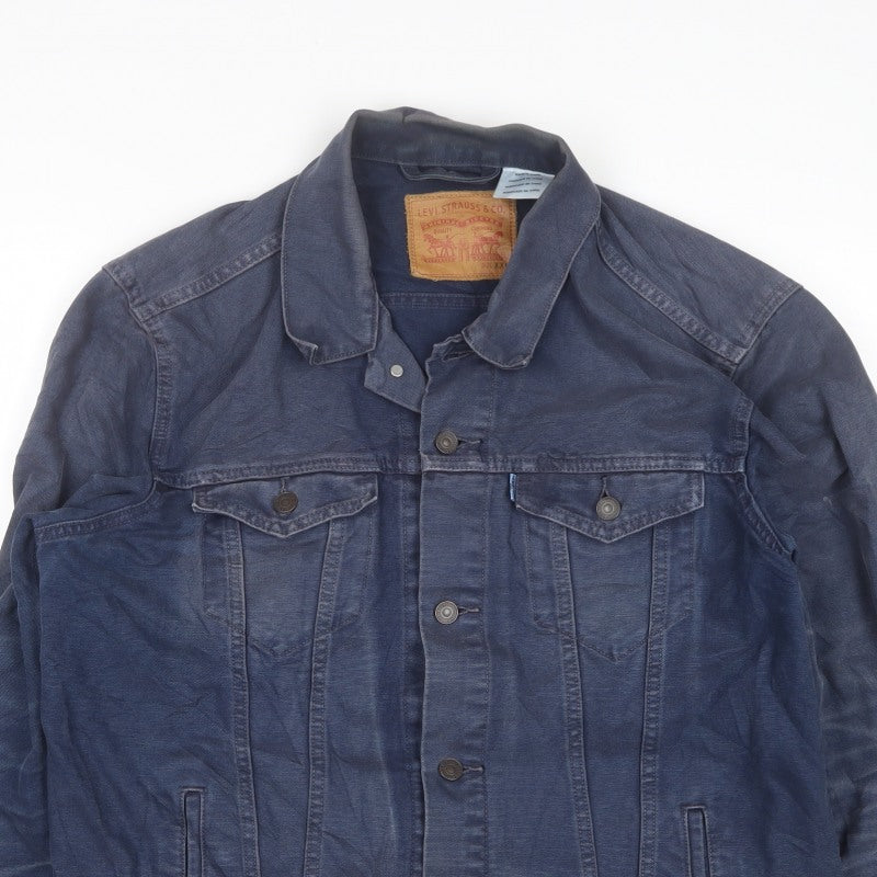 Levi's Men's Blue Denim Jacket 2XL Classic Button Front