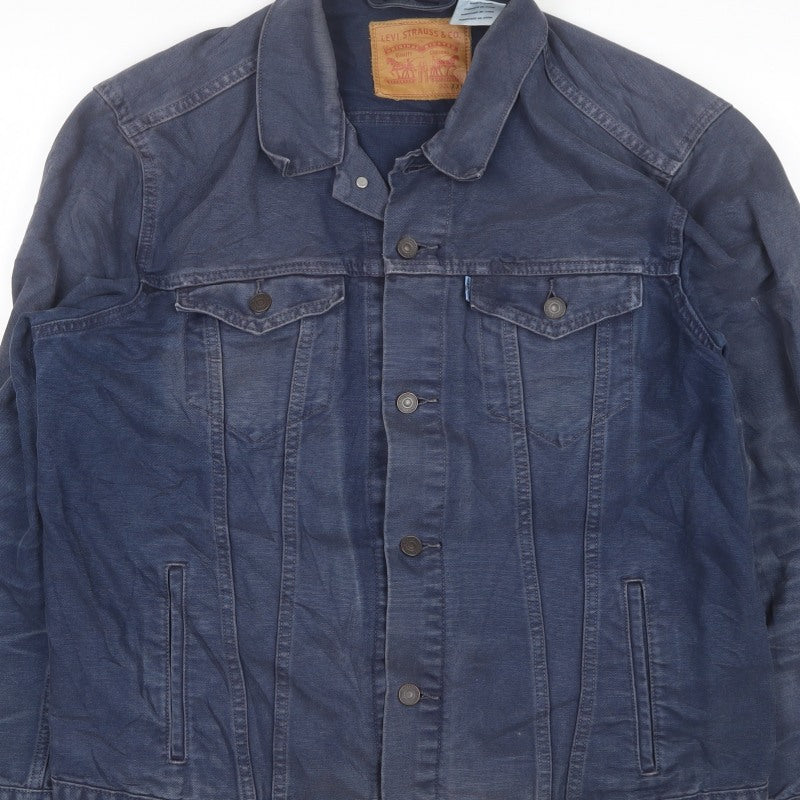Levi's Men's Blue Denim Jacket 2XL Classic Button Front
