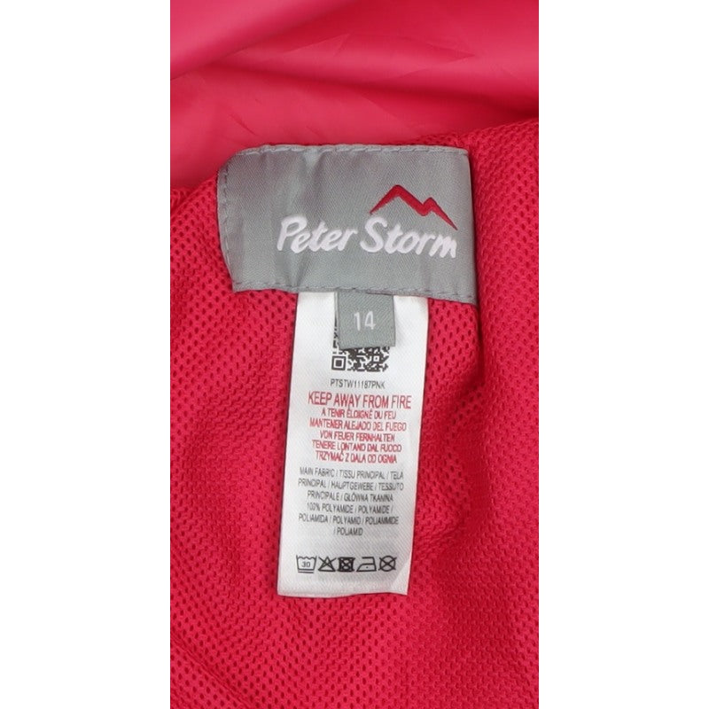 Peter Storm Women's Pink Size 14 Hooded Long Rain Coat Jacket