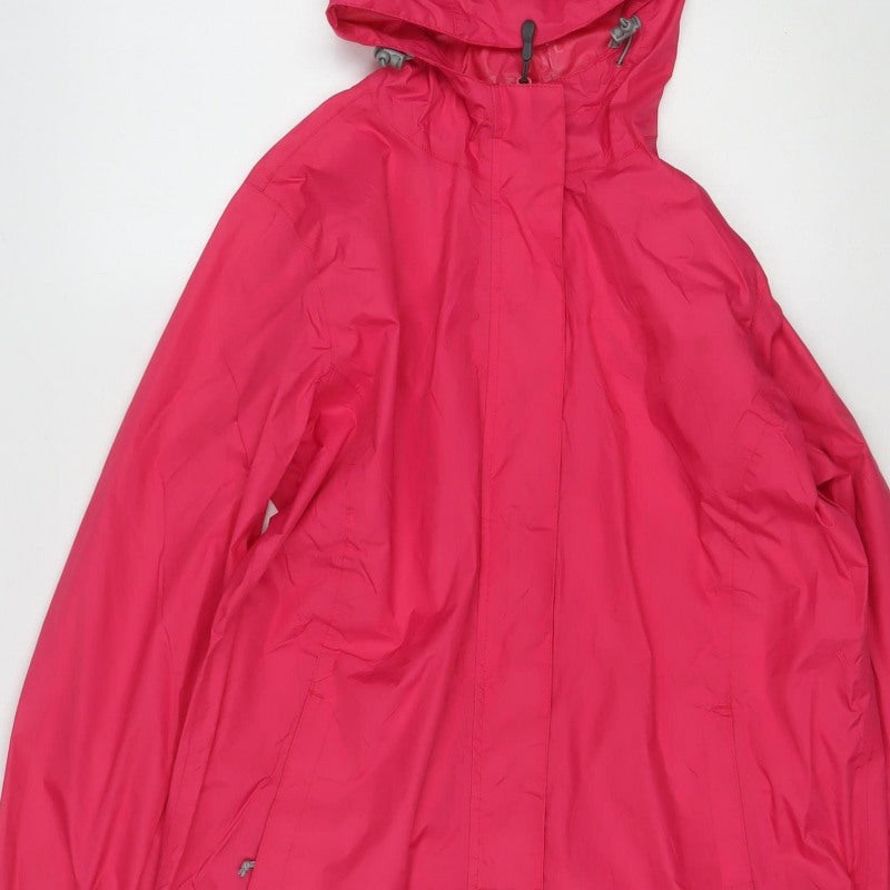 Peter Storm Women's Pink Size 14 Hooded Long Rain Coat Jacket