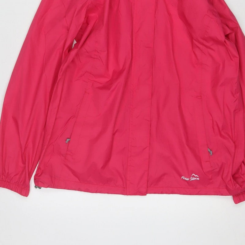 Peter Storm Women's Pink Size 14 Hooded Long Rain Coat Jacket