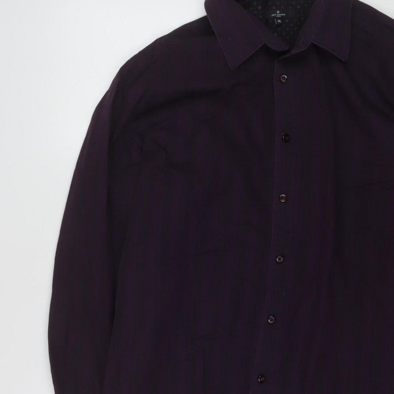 Jeff Banks Men’s Purple XL Cotton Long Sleeve Button-Up Shirt