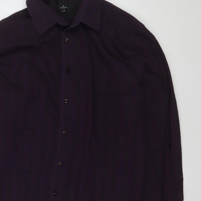 Jeff Banks Men’s Purple XL Cotton Long Sleeve Button-Up Shirt