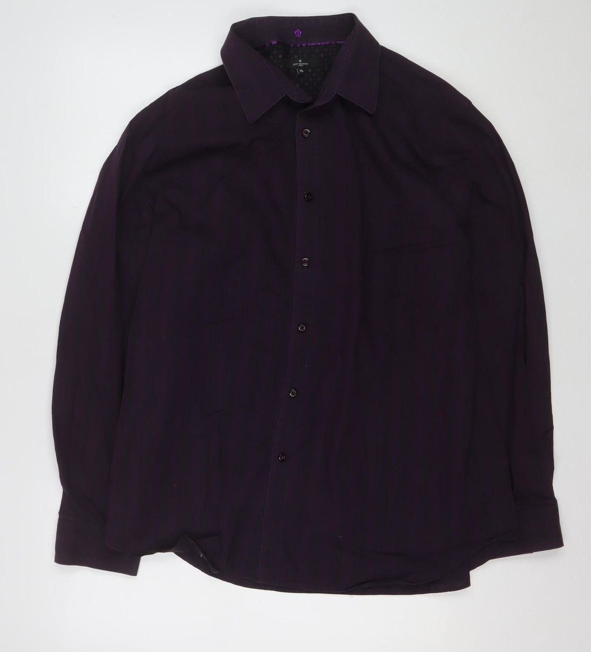 Jeff Banks Men’s Purple XL Cotton Long Sleeve Button-Up Shirt