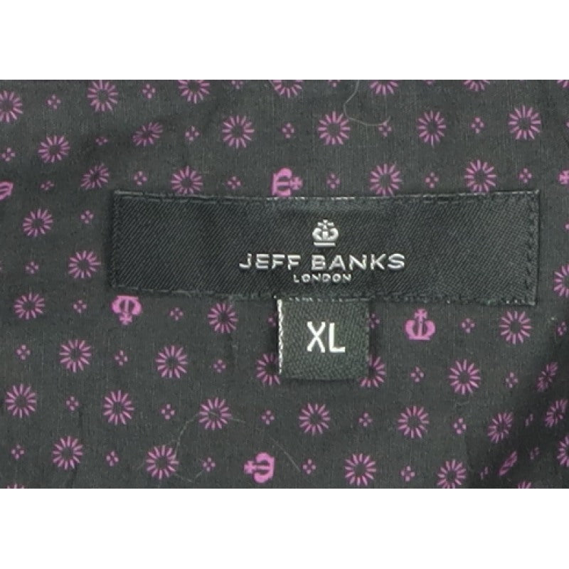 Jeff Banks Men’s Purple XL Cotton Long Sleeve Button-Up Shirt