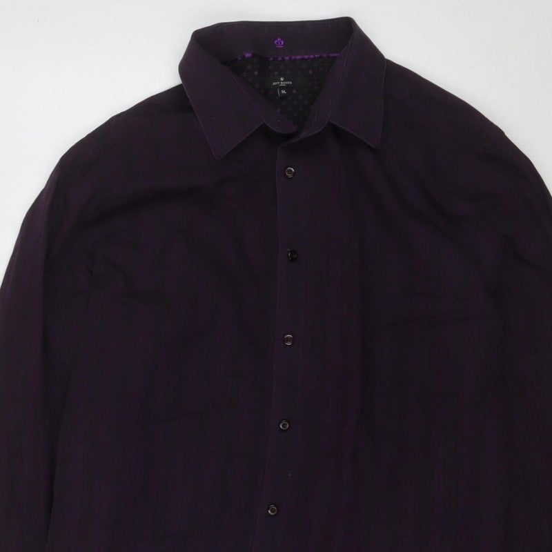 Jeff Banks Men’s Purple XL Cotton Long Sleeve Button-Up Shirt