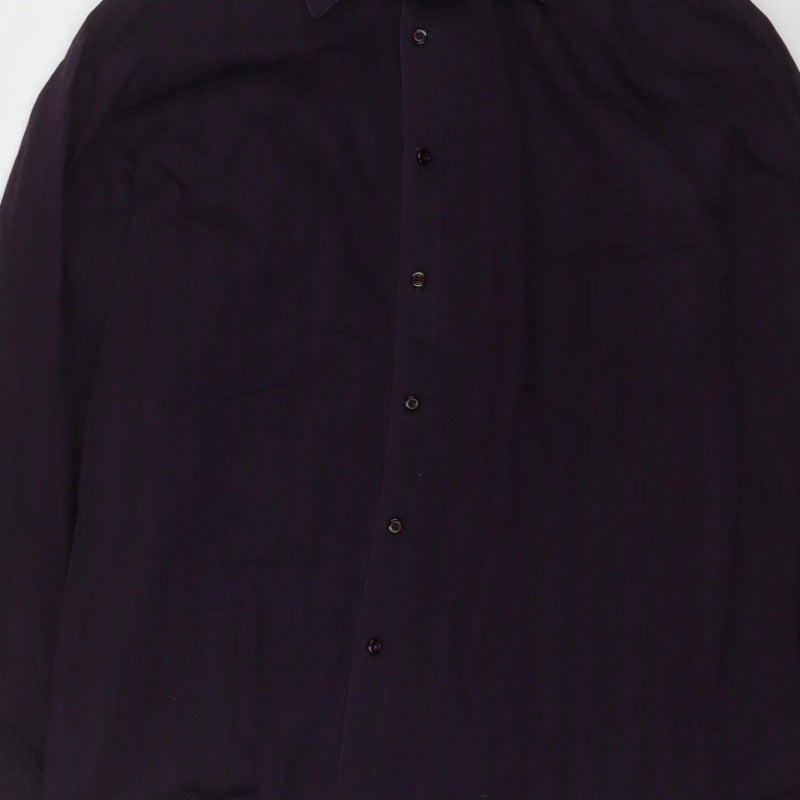 Jeff Banks Men’s Purple XL Cotton Long Sleeve Button-Up Shirt