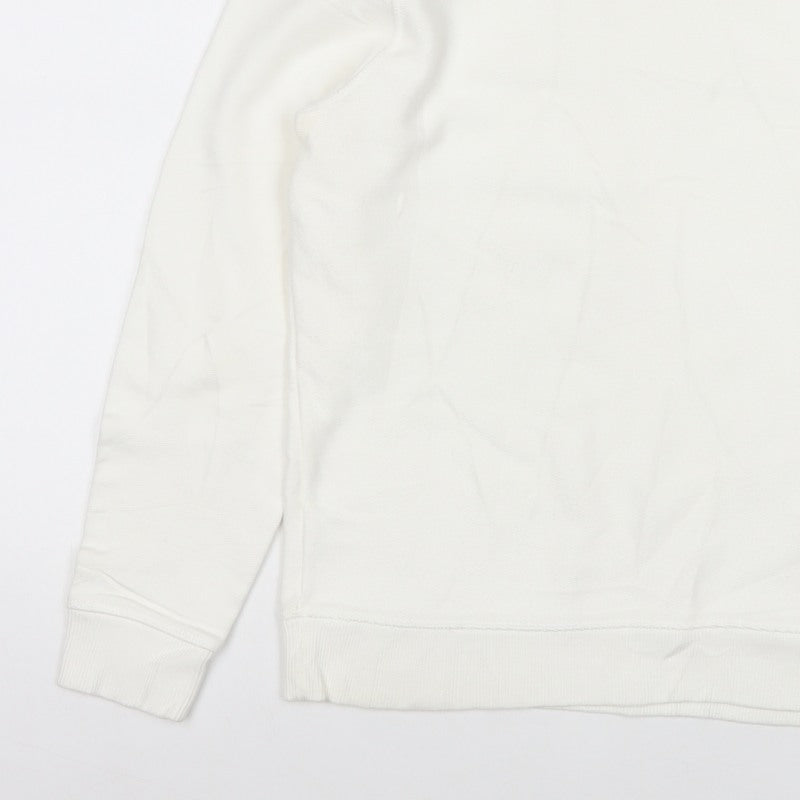 River Island Men’s White Size S Crew Neck Pullover Sweatshirt