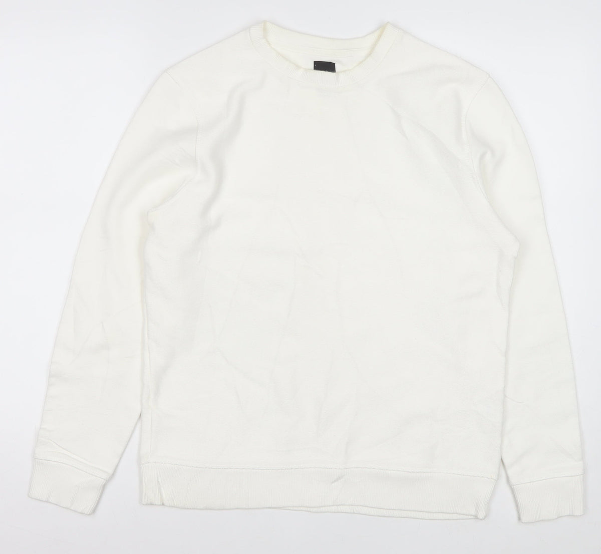 River Island Men’s White Size S Crew Neck Pullover Sweatshirt