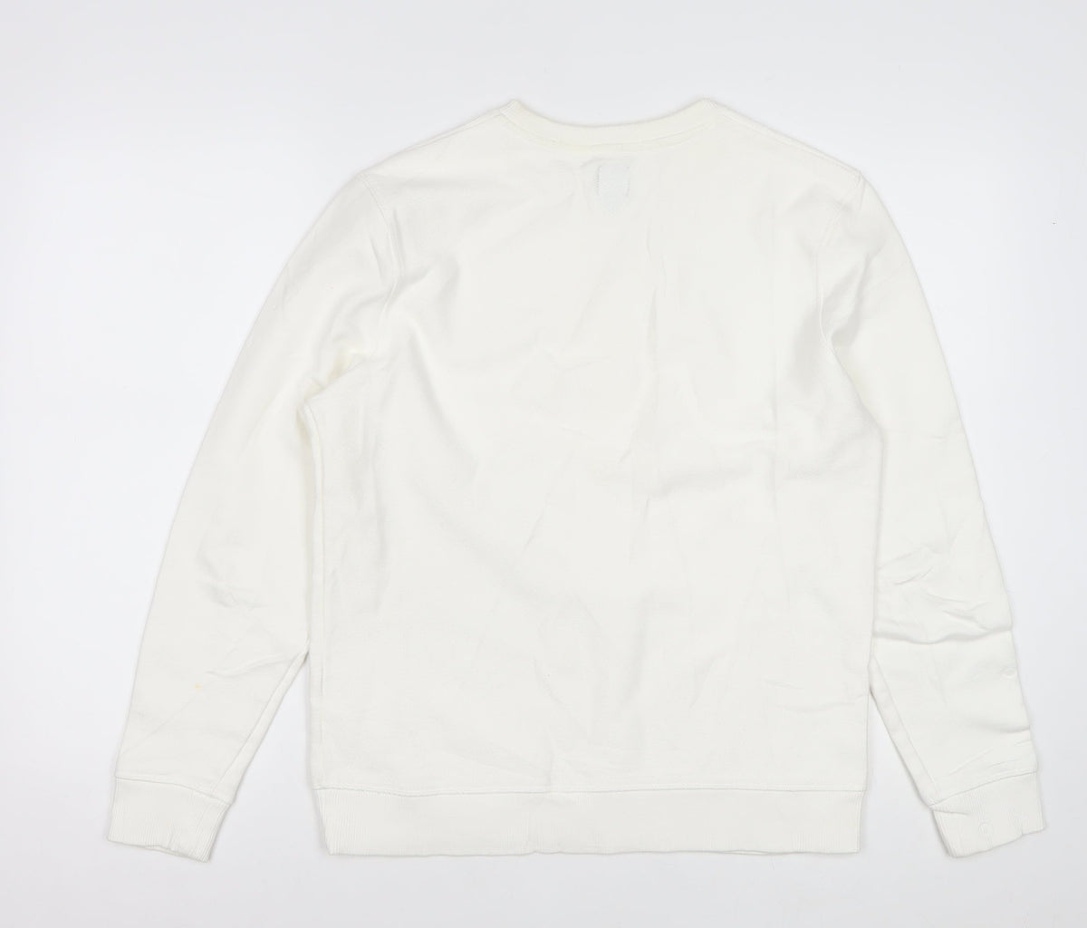 River Island Men’s White Size S Crew Neck Pullover Sweatshirt