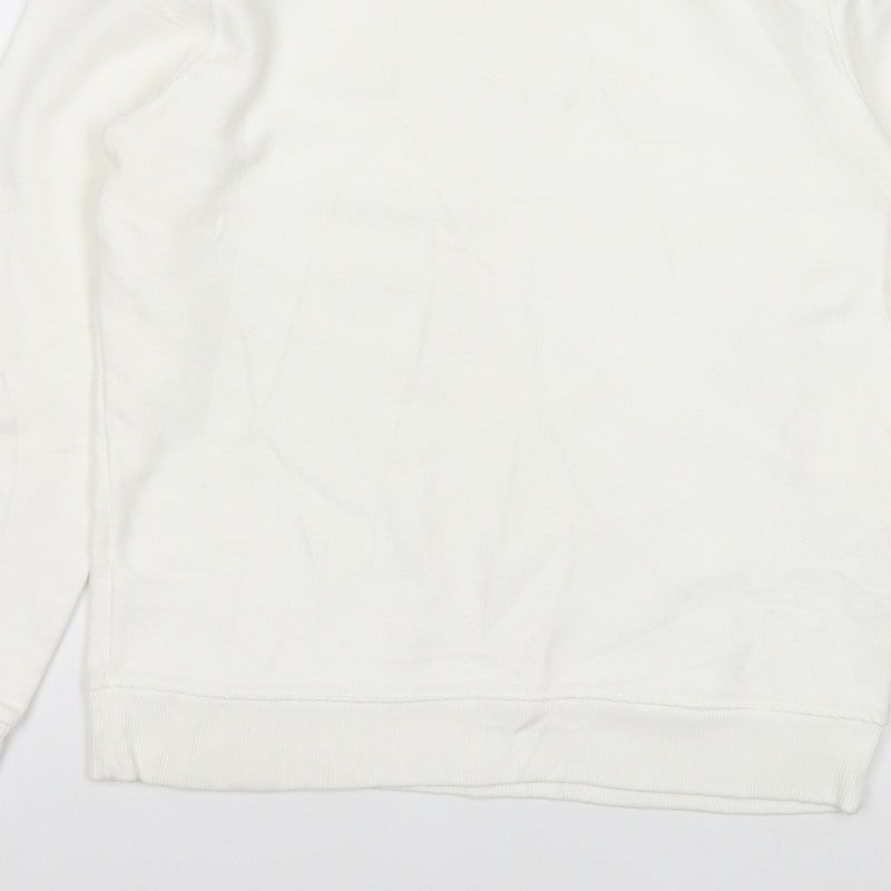River Island Men’s White Size S Crew Neck Pullover Sweatshirt