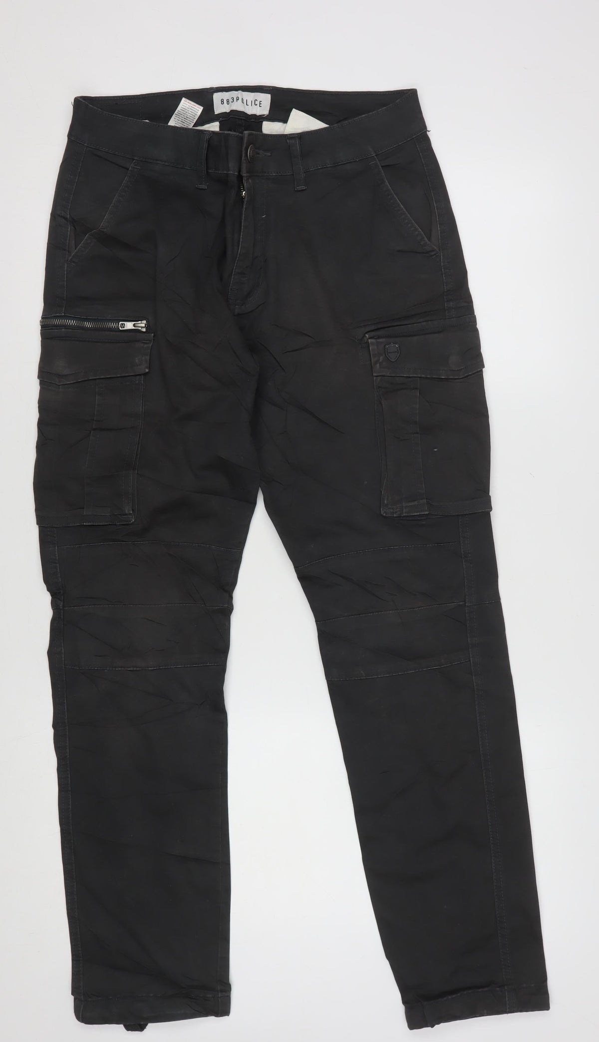883 Police Men’s Grey W30 Slim Straight Cargo Jeans Denney