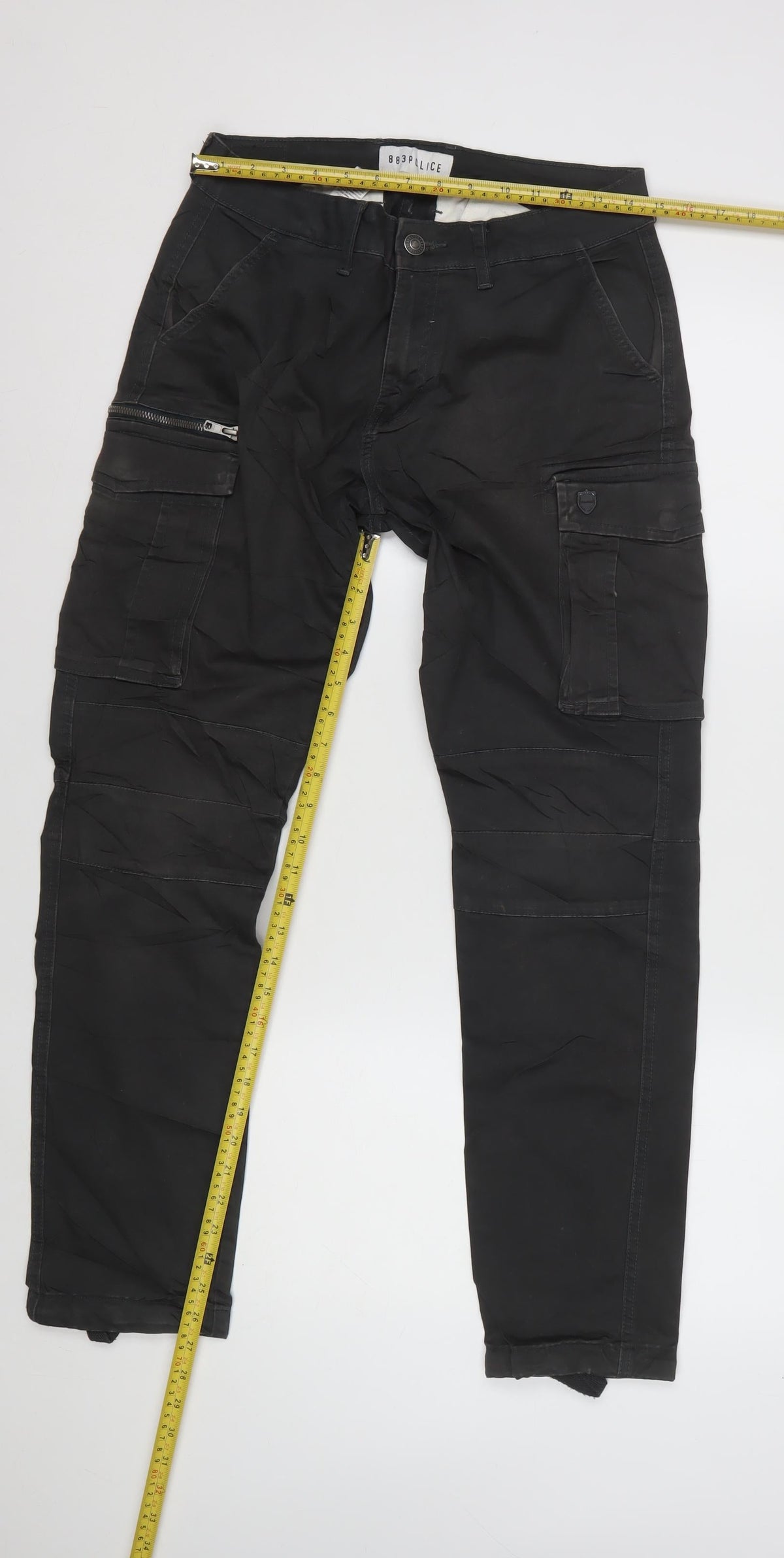 883 Police Men’s Grey W30 Slim Straight Cargo Jeans Denney