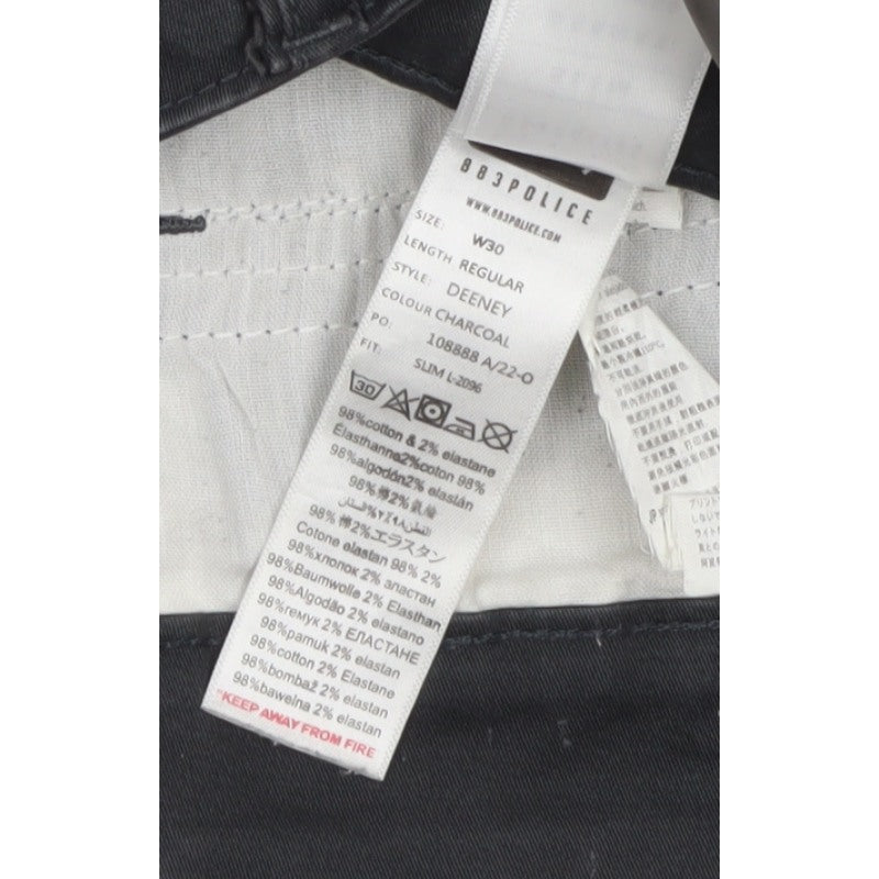883 Police Men’s Grey W30 Slim Straight Cargo Jeans Denney