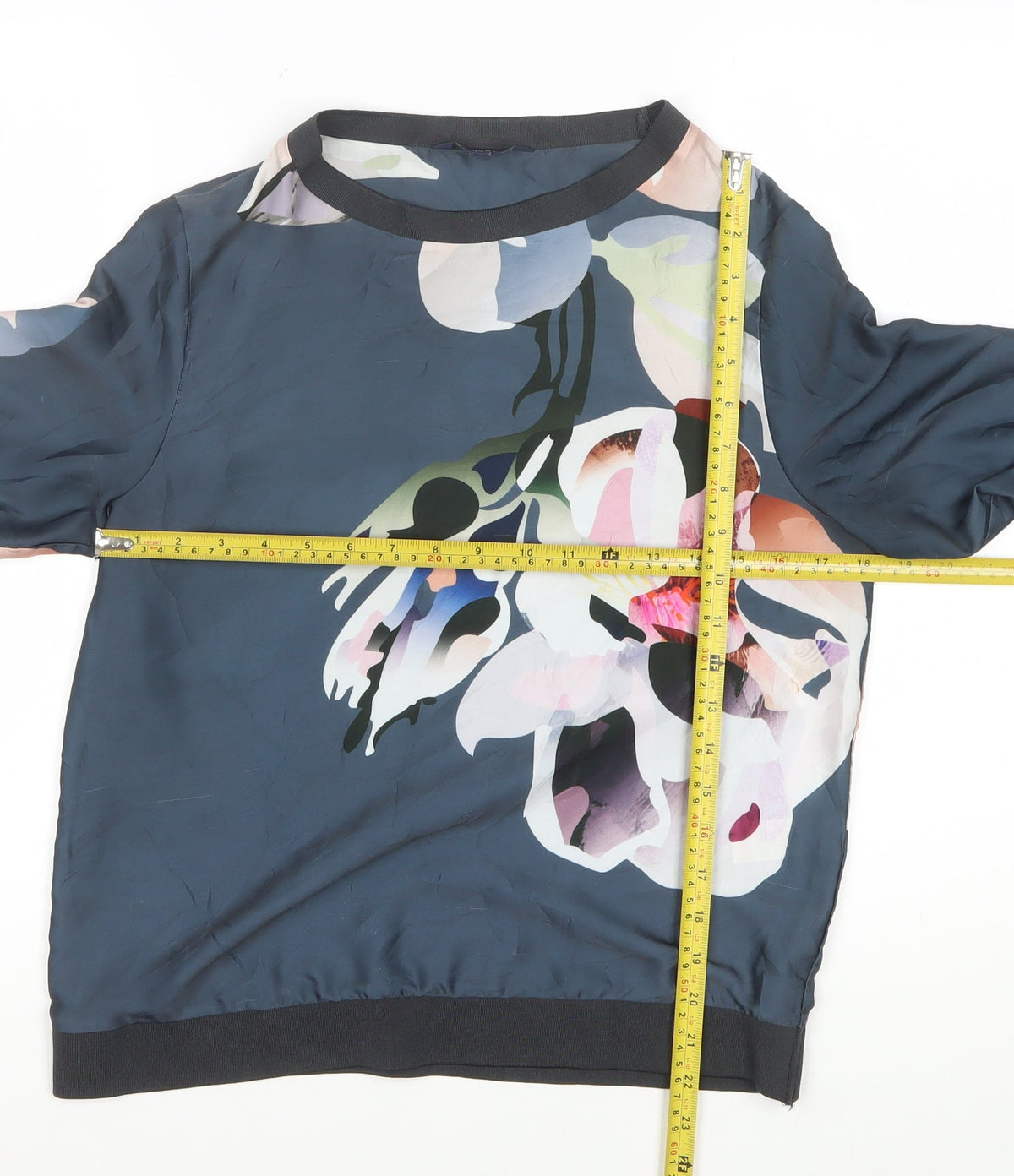 Next Women Multicoloured UK 8 Floral Long Sleeve Satin Blouse