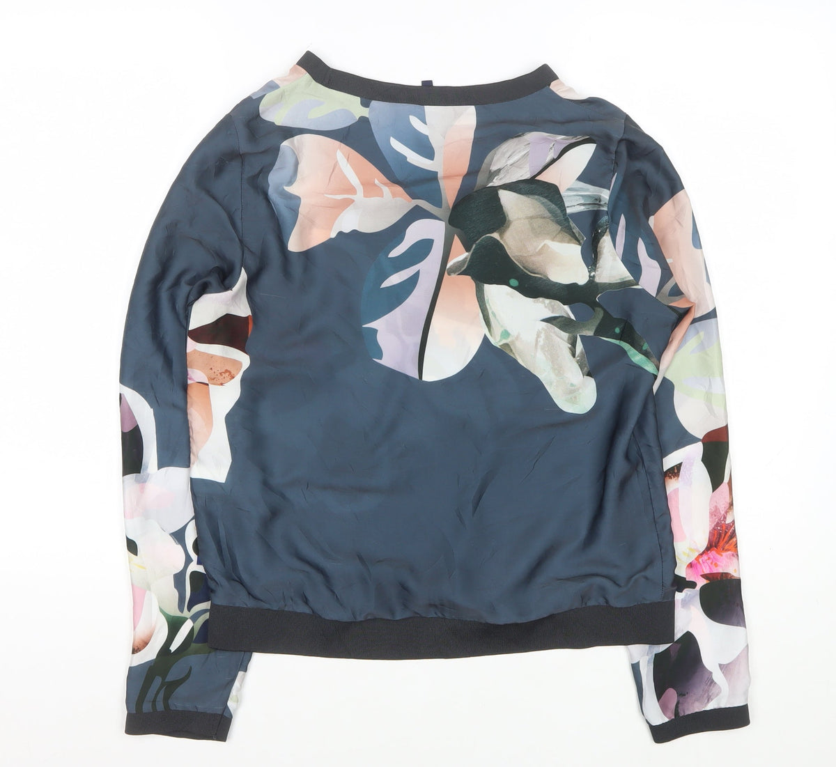 Next Women Multicoloured UK 8 Floral Long Sleeve Satin Blouse
