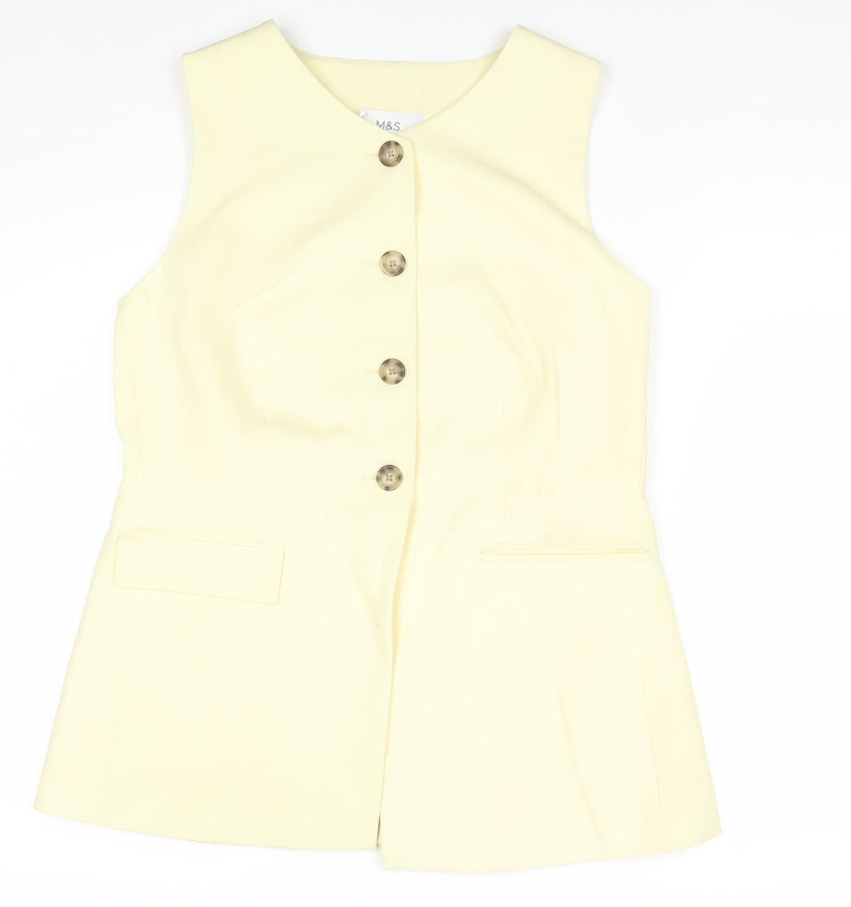 M&S Women Yellow Size 14 Four Button Single-Breasted Suit Waistcoat