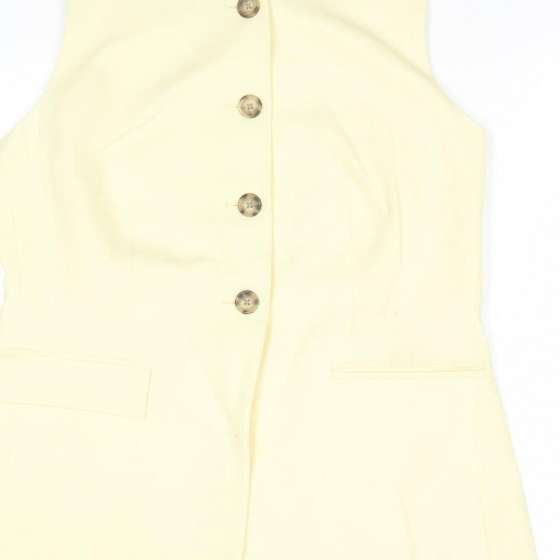 M&S Women Yellow Size 14 Four Button Single-Breasted Suit Waistcoat