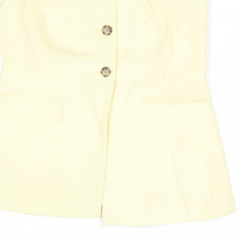 M&S Women Yellow Size 14 Four Button Single-Breasted Suit Waistcoat