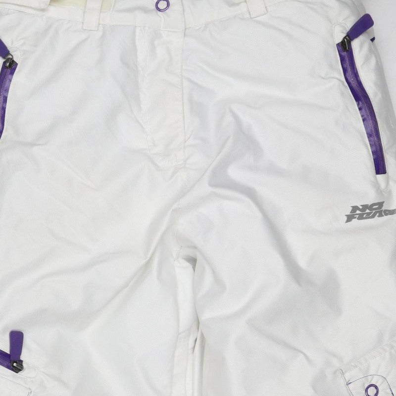 No Fear Women's White Size 10 Snow Pants Ski Trousers Insulated