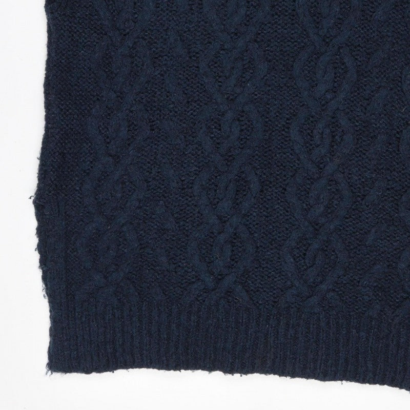 White Stuff Women’s Blue UK 8 Cable Knit Wool Roll Neck Vest Jumper