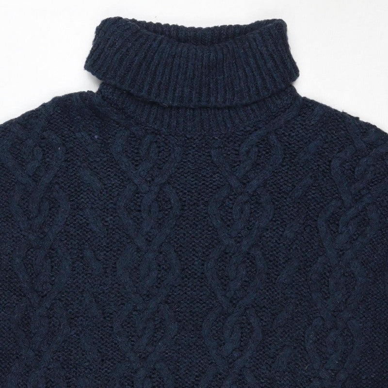 White Stuff Women’s Blue UK 8 Cable Knit Wool Roll Neck Vest Jumper