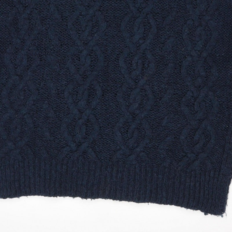 White Stuff Women’s Blue UK 8 Cable Knit Wool Roll Neck Vest Jumper