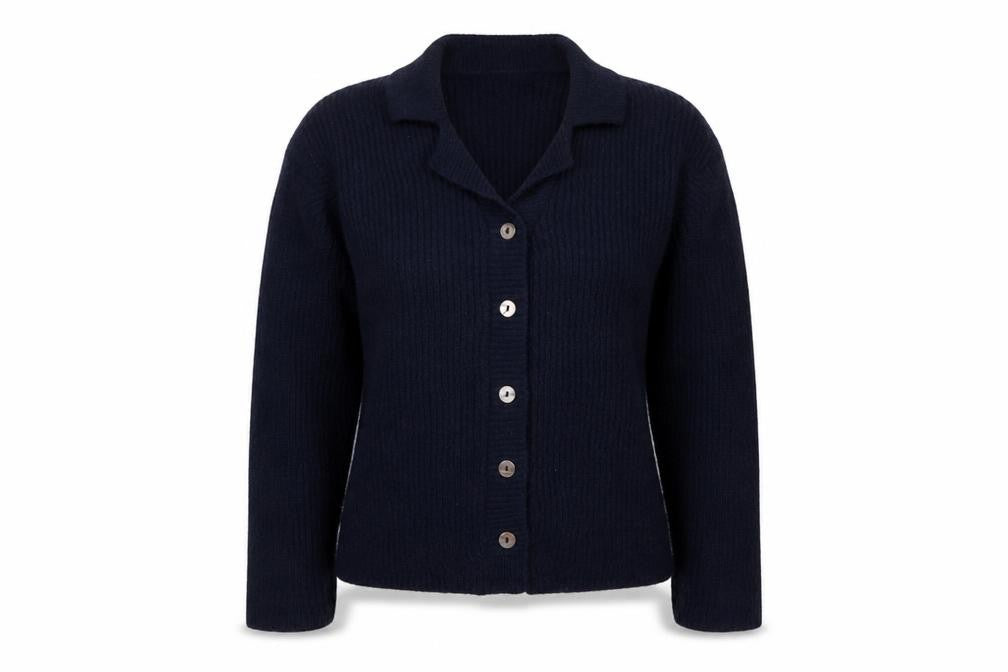 Edinburgh Collection Women’s Navy Alpaca Blend Cardigan Size S
